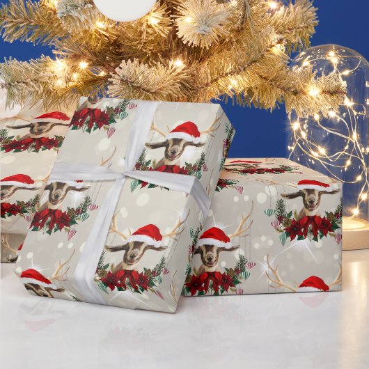 クリスマストトゲンブルグキッドヤゴポインセチアリース ラッピングペーパー (クリスマス)