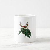 クリスマストトノサマトナカイ ビンテージ風彫刻デザイン コーヒーマグカップ (中央)