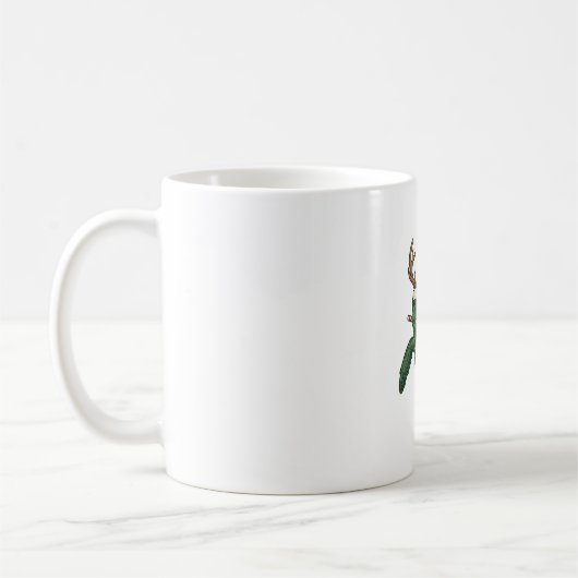クリスマストトノサマトナカイ ビンテージ風彫刻デザイン コーヒーマグカップ (左)