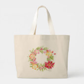 クリスマストトートバッグウォーターカラーリース ラージトートバッグ (裏面)