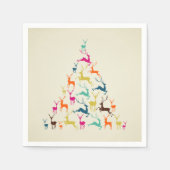 クリスマストナカイかわいらしア スタンダードカクテルナプキン (正面)