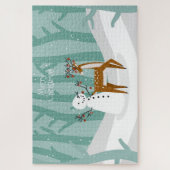 クリスマストナカイと雪だるま ジグソーパズル (縦)