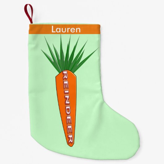 クリスマストナカイのカスタムニンジン スモールクリスマスストッキング (正面)