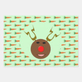 クリスマストナカイのカスタムニンジン ラッピングペーパーシート (正面)