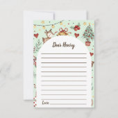 クリスマストナカイのカプセルノートメッセージカード サンキューカード (正面)