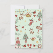 クリスマストナカイのカプセルノートメッセージカード サンキューカード (裏面)