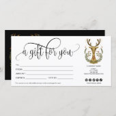 クリスマストナカイのギフトカード証明書のフォーク芸術 (正面/裏面)