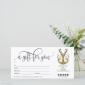 クリスマストナカイのギフトカード証明書のフォーク芸術 (スタンド正面)