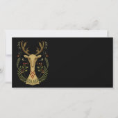 クリスマストナカイのギフトカード証明書のフォーク芸術 (裏面)