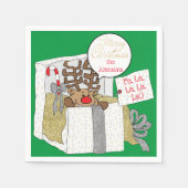 クリスマストナカイのギフトボックス スタンダードカクテルナプキン (正面)