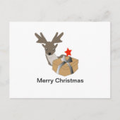 クリスマストナカイのグリーティングカード ポストカード (正面)