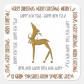 クリスマストナカイのシール スクエアシール (正面)