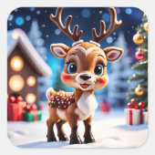 クリスマストナカイのシール スクエアシール (正面)