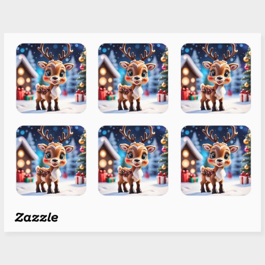 クリスマストナカイのシール スクエアシール (シート)