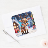 クリスマストナカイのシール スクエアシール (封筒)