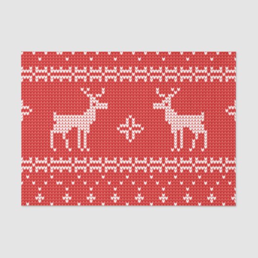 クリスマストナカイのジャンパーニット模様 薄葉紙 (正面)