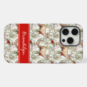クリスマストナカイのスマホケース|名前入れ可能 iPhoneケース (裏面横)