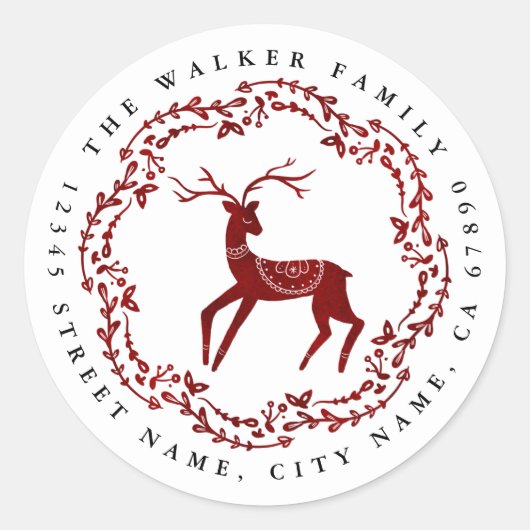クリスマストナカイのラウンドシール ラウンドシール (正面)