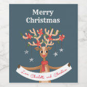 クリスマストナカイのワインラベル ワインラベル (シングルラベル)