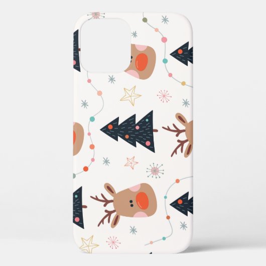 クリスマストナカイの木の手描き Case-Mate iPhoneケース (裏面)