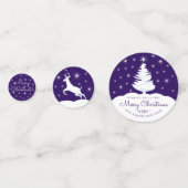 クリスマストナカイの木の雪の夜空 コンフェッティ (裏面)