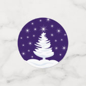 クリスマストナカイの木の雪の夜空 コンフェッティ (スモール正面)