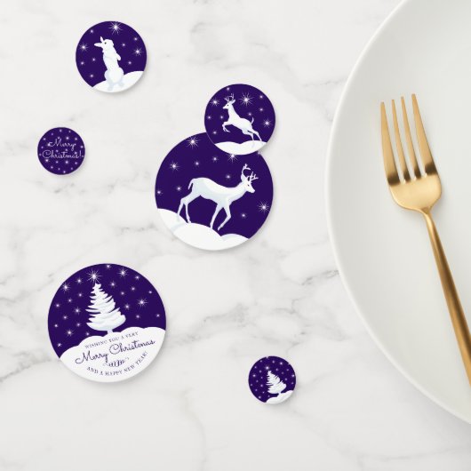 クリスマストナカイの木の雪の夜空 コンフェッティ (グループ)