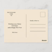 クリスマストナカイの水色 ポストカード (裏面)