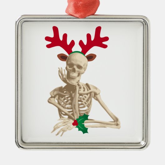 クリスマストナカイの骨格 メタルオーナメント (正面)