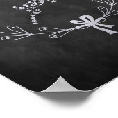 クリスマストナカイの黒板ポスター ポスター (角)