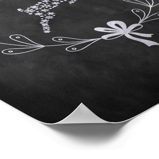 クリスマストナカイの黒板ポスター ポスター (角)