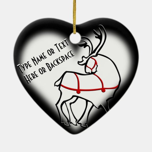クリスマストナカイオーナメントパーソナライズ装飾 セラミックオーナメント (裏面)