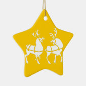 クリスマストナカイオーナメントホリデーデコレーション セラミックオーナメント (右)