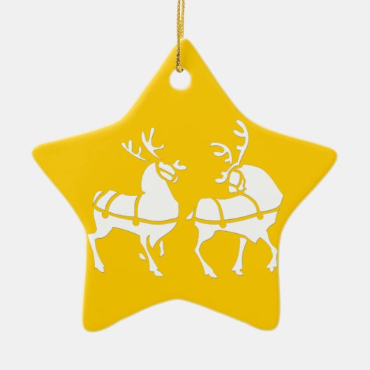 クリスマストナカイオーナメントホリデーデコレーション セラミックオーナメント (正面)