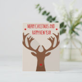 クリスマストナカイカッコいいお尻モダンエルク シーズンポストカード (スタンド正面)