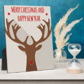 クリスマストナカイカッコいいお尻モダンエルク フォトプラーク (側面)
