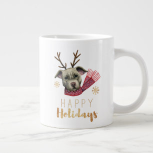 クリスマストナカイピットブルドッグ 祝日 ジャンボコーヒーマグカップ
