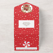 クリスマストナカイフェスティバルの雪の祝いのパーティー オールインワン招待状 (外側)