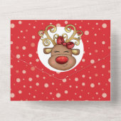 クリスマストナカイフェスティバルの雪の祝いのパーティー オールインワン招待状 (裏面)