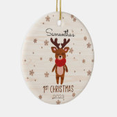 クリスマストナカイベビーの初めてのクリスマス セラミックオーナメント (右)