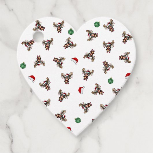 クリスマストナカイメッセージカード フェイバータグ (正面)