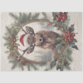 クリスマストナカイヴィンテージリースパインデクページ 薄葉紙 (正面)