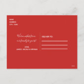 クリスマストナカイ冬の雪の結晶ホリデーフォト シーズンポストカード (裏面)