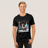 クリスマストナカイ冬ワンダーランドピクセルアート トライブレンドＴシャツ (正面全面)