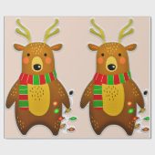 クリスマストナカイ包装紙 ラッピングペーパー (フラット)