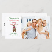 クリスマストナカイ家族の写真カード シーズンカード (正面/裏面)