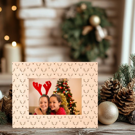 クリスマストナカイ木製 レーザー彫刻フレーム