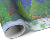 クリスマストナカイ森林動物の松の木 ラッピングペーパー (ロールコーナー)