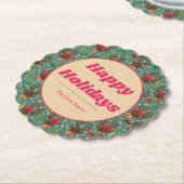 クリスマストナカイ森林（緑）  ペーパーコースター (アングル)