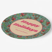 クリスマストナカイ森林（緑）   ペーパープレート (アングル)